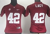 Alabama Crimson Tide #42 Eddie Lacy Red Womens Jerseys,baseball caps,new era cap wholesale,wholesale hats