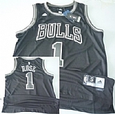 Chicago Bulls #1 Derek Rose Revolution 30 Swingman All Black With White Jerseys,baseball caps,new era cap wholesale,wholesale hats