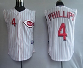 Cincinnati Reds #4 Phillips white with red pinstrip Jerseys,baseball caps,new era cap wholesale,wholesale hats
