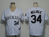 Colorado Rockies #34 Belisle White strip Cool Base Jerseys,baseball caps,new era cap wholesale,wholesale hats