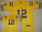 LSU Tigers #12 Jarrett Lee Yellow Jerseys,baseball caps,new era cap wholesale,wholesale hats