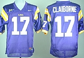 LSU Tigers #17 Morris Claiborne Purple College Jerseys,baseball caps,new era cap wholesale,wholesale hats