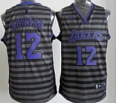 Los Angeles Lakers #12 Dwight Howard Black Pinstripe Jerseys,baseball caps,new era cap wholesale,wholesale hats