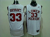Los Angeles Lakers #33 Kobe Bryant White Lower Merion Jerseys,baseball caps,new era cap wholesale,wholesale hats