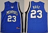 Memphis Tigers #23 Derrick Rose Blue College Jerseys,baseball caps,new era cap wholesale,wholesale hats