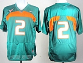 Miami Hurricanes #2 With No Name Green College Jerseys,baseball caps,new era cap wholesale,wholesale hats