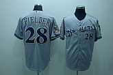 Milwaukee Brewers #28 Grey Jerseys,baseball caps,new era cap wholesale,wholesale hats