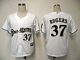 Milwaukee Brewers #37 Rogers White Cool Base Jerseys,baseball caps,new era cap wholesale,wholesale hats
