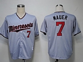 Minnesota Twins #7 Mauer Grey Jerseys,baseball caps,new era cap wholesale,wholesale hats