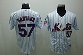 New York Mets #57 Johan Santana white blue strip Jerseys,baseball caps,new era cap wholesale,wholesale hats