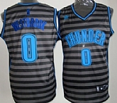 Oklahoma City Thunder #0 Russell Westbrook Gray With Black Pinstripe Jerseys,baseball caps,new era cap wholesale,wholesale hats