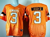 Oklahoma State Cowboys #3 Brandon Weeden Orange Pro Combat College Jerseys,baseball caps,new era cap wholesale,wholesale hats