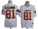 Oklahoma State Cowboys #81 Justin Blackmon White NCAA Jerseys,baseball caps,new era cap wholesale,wholesale hats