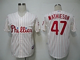 Philadelphia Phillies #47 Mathieson Cream(red strip) Cool Base Jerseys,baseball caps,new era cap wholesale,wholesale hats