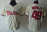 Philadelphia Phillies #49 worley light yellow Jerseyss,baseball caps,new era cap wholesale,wholesale hats
