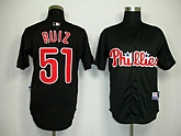 Philadelphia Phillies #51 Carlos Ruiz Black Jerseys,baseball caps,new era cap wholesale,wholesale hats