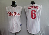 Philadelphia Phillies #6 HOWARD white with red pinstripe new Jerseys,baseball caps,new era cap wholesale,wholesale hats
