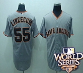 San Francisco Giants #55 tim lincenum gray world series Jerseys,baseball caps,new era cap wholesale,wholesale hats