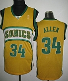 Seattle Supersonics #34 Ray Allen Yellow Swingman Jerseys,baseball caps,new era cap wholesale,wholesale hats