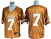 Texas Longhorns #7 Yellow NCAA Jerseys,baseball caps,new era cap wholesale,wholesale hats