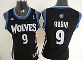 Women's Minnesota Timberwolves #9 Ricky Rubio Black Jerseys,baseball caps,new era cap wholesale,wholesale hats