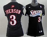Women's Philadelphia 76ers #3 Allen Iverson Revolution 30 Swingman Black Jerseys,baseball caps,new era cap wholesale,wholesale hats