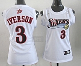 Women's Philadelphia 76ers #3 Allen Iverson Revolution 30 Swingman White Jerseys,baseball caps,new era cap wholesale,wholesale hats