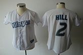 Womens Blue Jays #2 Hill White Jerseys,baseball caps,new era cap wholesale,wholesale hats