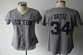 Womens Red Sox #34 Ortiz grey Jerseys,baseball caps,new era cap wholesale,wholesale hats