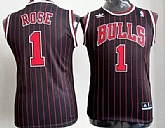 Youth Chicago Bulls #1 Derrick Rose Black Pinstripe Swingman Jerseys,baseball caps,new era cap wholesale,wholesale hats