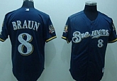 Youth Milwaukee Brewers #8 Braun Blue Kid Jerseys,baseball caps,new era cap wholesale,wholesale hats