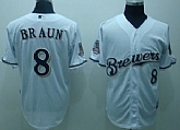 Youth Milwaukee Brewers #8 Braun White Kid Jerseys,baseball caps,new era cap wholesale,wholesale hats