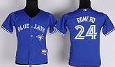 Youth Toronto Blue Jays #24 Ricky Romero 2012 Blue Jerseys,baseball caps,new era cap wholesale,wholesale hats