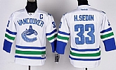 Youth Vancouver Canucks #33 Henrik Sedin White Jerseys,baseball caps,new era cap wholesale,wholesale hats