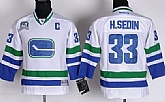 Youth Vancouver Canucks #33 Henrik Sedin White Third Jerseys,baseball caps,new era cap wholesale,wholesale hats