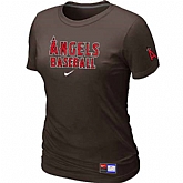 Anaheim Angeles Nike Women's Brown Short Sleeve Practice T-Shirt,baseball caps,new era cap wholesale,wholesale hats