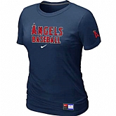 Anaheim Angeles Nike Women's D.Blue Short Sleeve Practice T-Shirt,baseball caps,new era cap wholesale,wholesale hats
