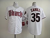 Arizona Diamondbacks #35 Cahill White Cool Base Jerseys,baseball caps,new era cap wholesale,wholesale hats