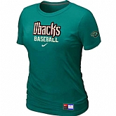 Arizona Diamondbacks Crimson Nike Women's L.Green Short Sleeve Practice T-Shirt,baseball caps,new era cap wholesale,wholesale hats