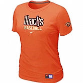 Arizona Diamondbacks Crimson Nike Women's Orange Short Sleeve Practice T-Shirt,baseball caps,new era cap wholesale,wholesale hats