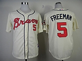 Atlanta Braves #5 Freeman Cream Cool Base Jerseys,baseball caps,new era cap wholesale,wholesale hats