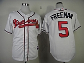 Atlanta Braves #5 Freeman White Cool Base Jerseys,baseball caps,new era cap wholesale,wholesale hats