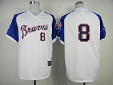 Atlanta Braves #8 Justin Upton White Throwback Jerseys,baseball caps,new era cap wholesale,wholesale hats