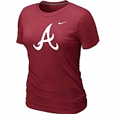 Atlanta Braves Heathered Nike Red Women's Blended T-Shirt,baseball caps,new era cap wholesale,wholesale hats