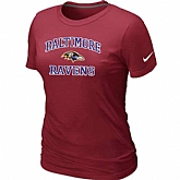 Baltimore Ravens Women's Heart & Soul Red T-Shirt,baseball caps,new era cap wholesale,wholesale hats