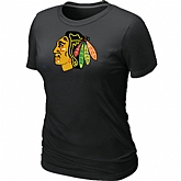 Chicago Blackhawks Big & Tall Women's Black Logo T-Shirt,baseball caps,new era cap wholesale,wholesale hats