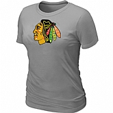 Chicago Blackhawks Big & Tall Women's L.Grey Logo T-Shirt,baseball caps,new era cap wholesale,wholesale hats