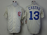 Chicago Cubs #13 Starlin Castro Cream Pinstripe 1969 Throwback Jerseys,baseball caps,new era cap wholesale,wholesale hats
