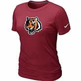 Cincinnati Bengals Tean Logo Women's Red T-Shirt,baseball caps,new era cap wholesale,wholesale hats