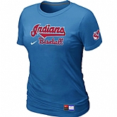 Cleveland Indians L.blue Nike Women's Short Sleeve Practice T-Shirt,baseball caps,new era cap wholesale,wholesale hats